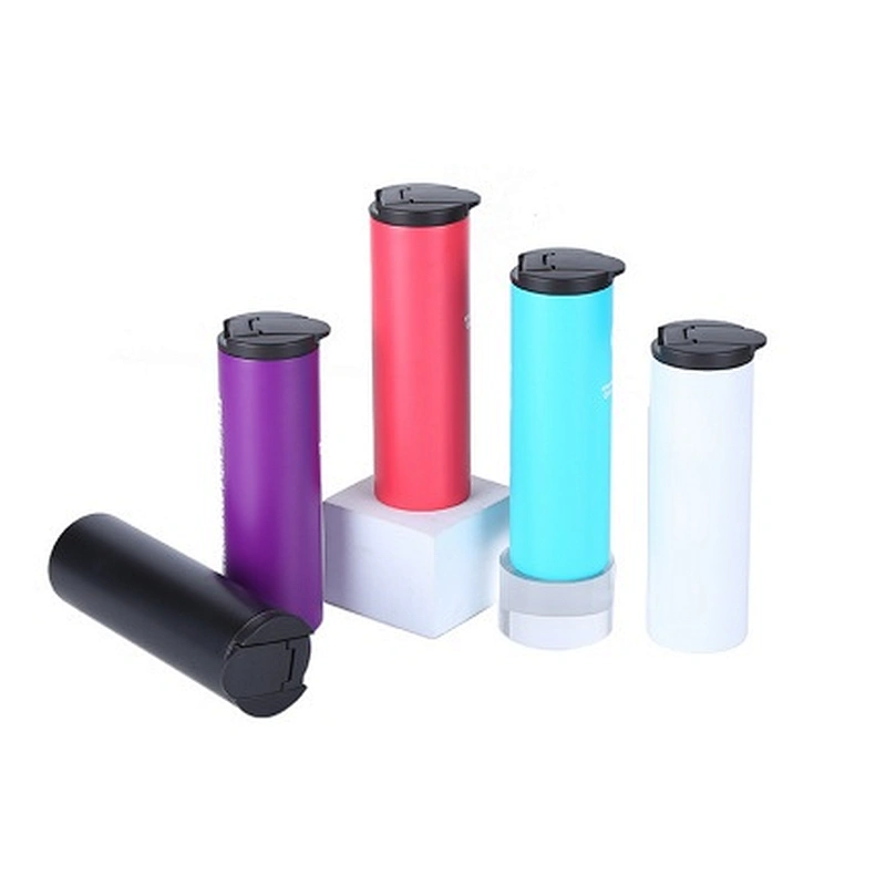 500 ML Straight shape double wall stainless steel vacuum bottle with plastic leak proof lid